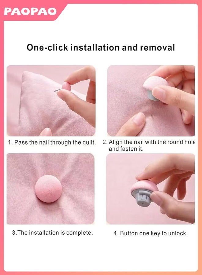 باو باو 18 قطعة من مشابك لحاف على شكل فطر وردي، غير قابلة للانزلاق مع أزرار - Image 5